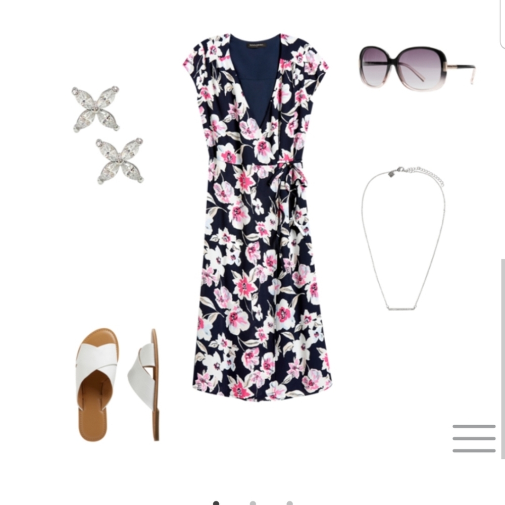 Banana Republic Floral Wrap Midi Dress ♥